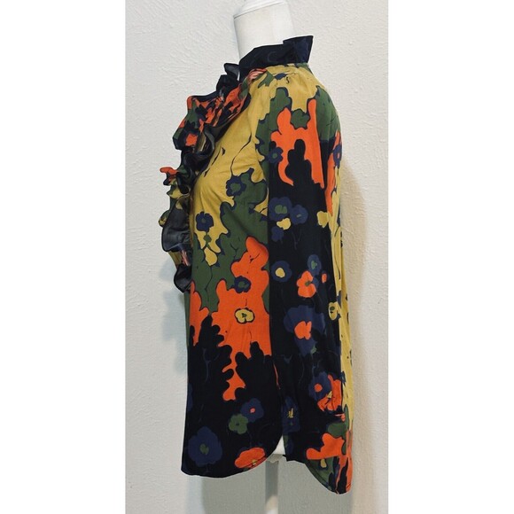 J Crew Size XS Rufflefit Fit Boy Shirt In Ratti® Meltin Floral Boho Art To Wear - Picture 5 of 12